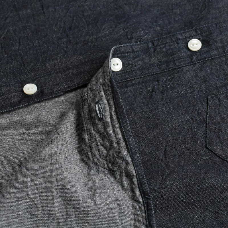 Band Collar Denim Shirt