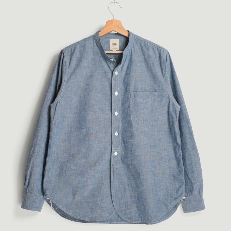 F3428 Selvedge Chambray Band Collar Shirt