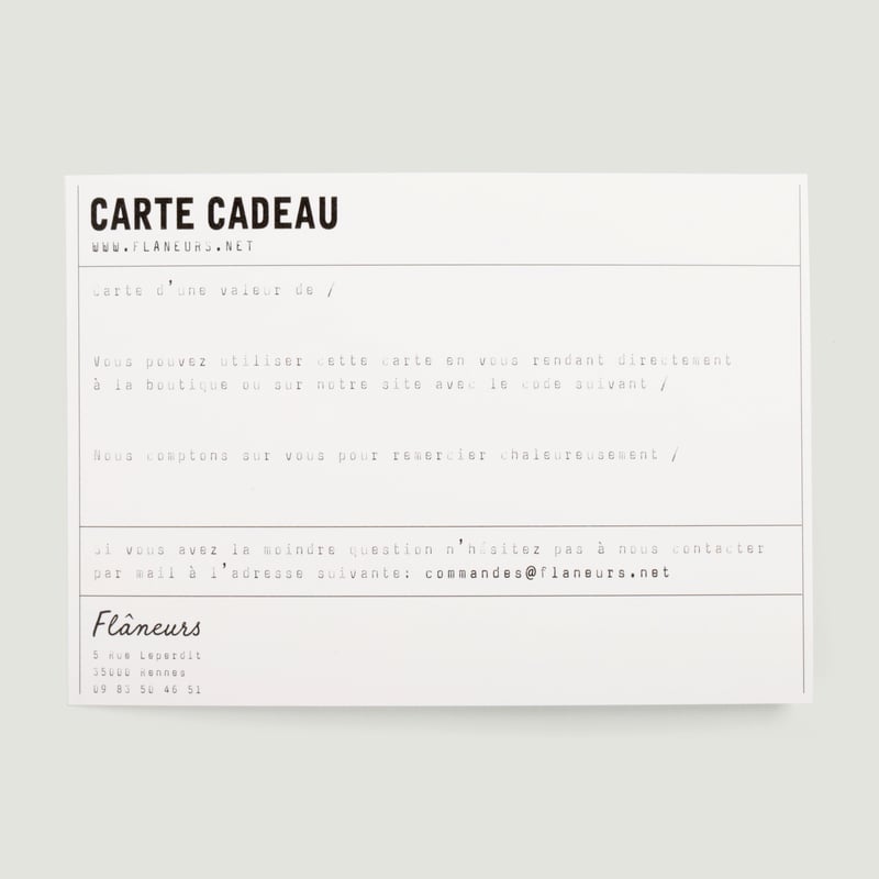 Carte Cadeau Flâneurs de 150€