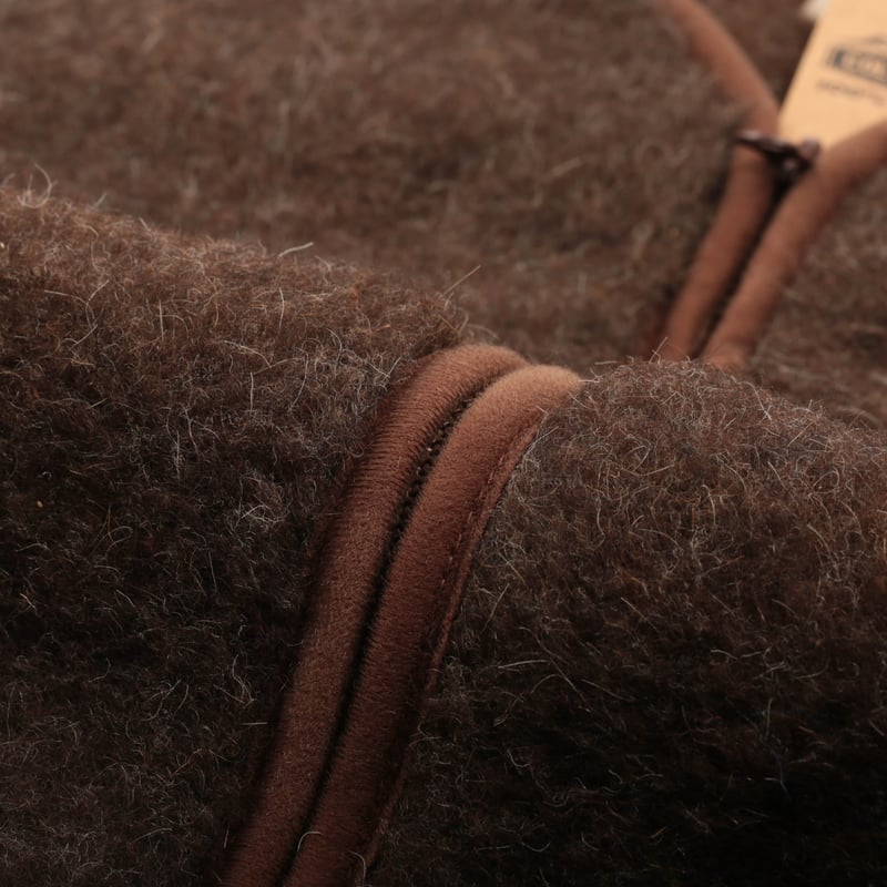 detail-loafers-COLDBREAKER-sleeveless wool jacket-Pepitko Vest-dark brown