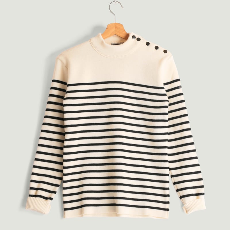 Ecru/Navy Striped Sailor Sweater
