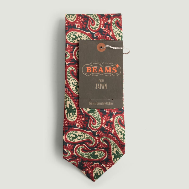 Silk Paisley Animal Print Tie Navy/Red