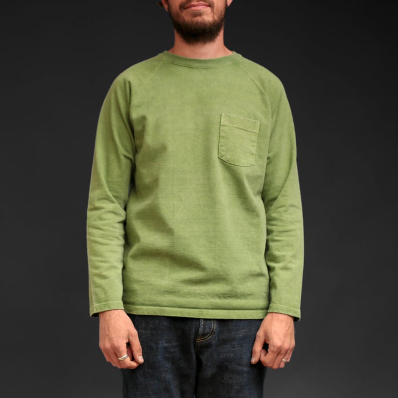 Heavy Raglan LS Pocket T-Shirt in Matcha