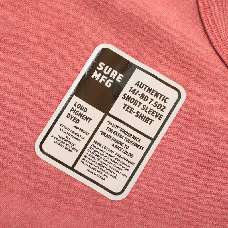 "SURE MFG" 7.5oz Pocket S/S Tee Sweet Chili