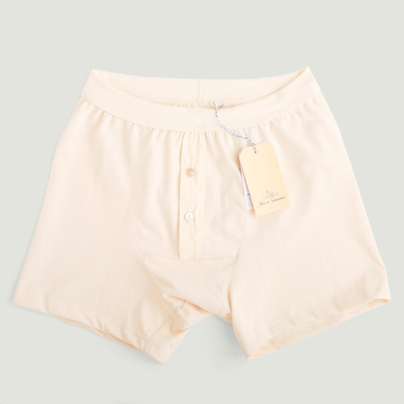 Loopwheeled Boxer Button Fly Natural