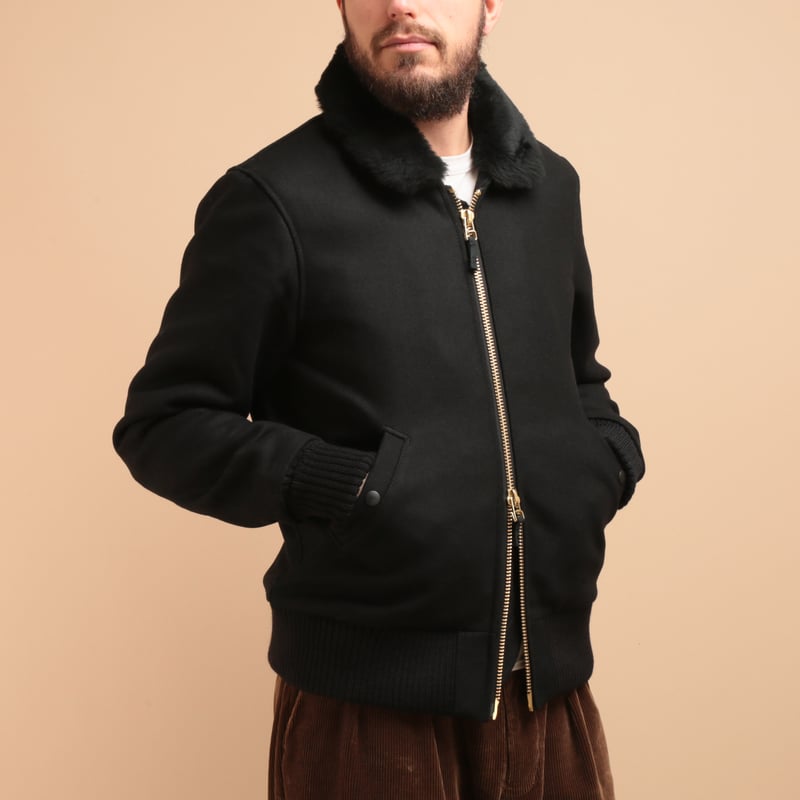 Flyer's Club Jacket Melton Wool Black