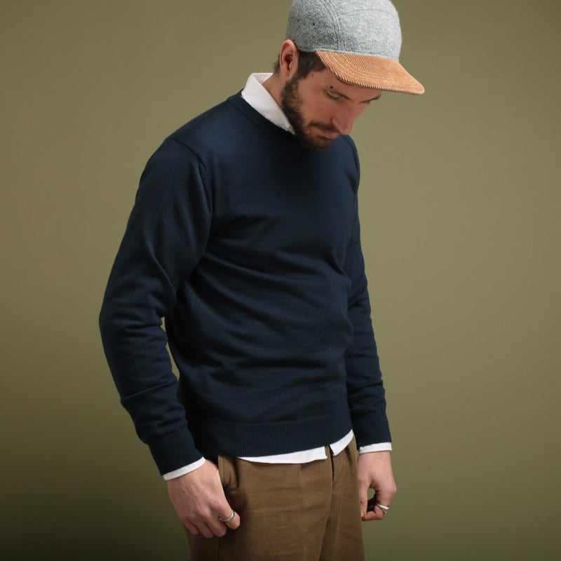 Pull Mérinos Col Rond Navy