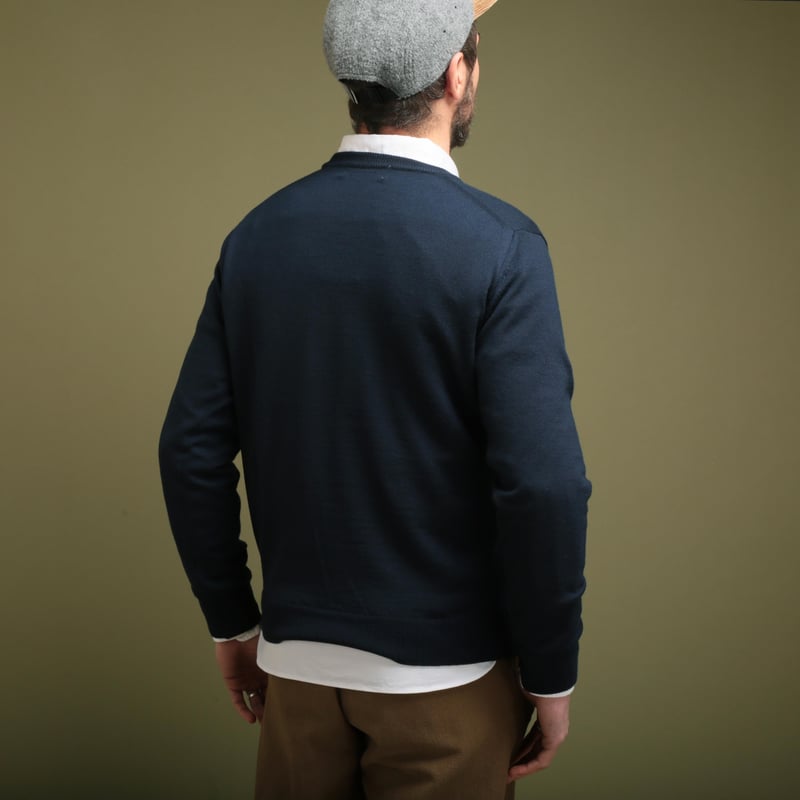 Pull Mérinos Col Rond Navy