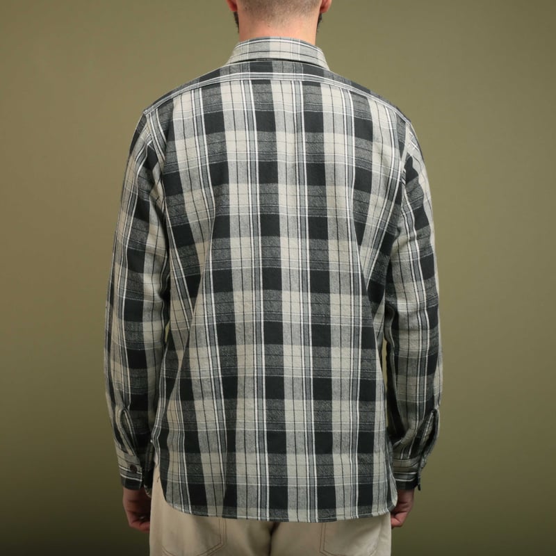 Lot 3022 Flannel Shirt With Chinstrap Gray