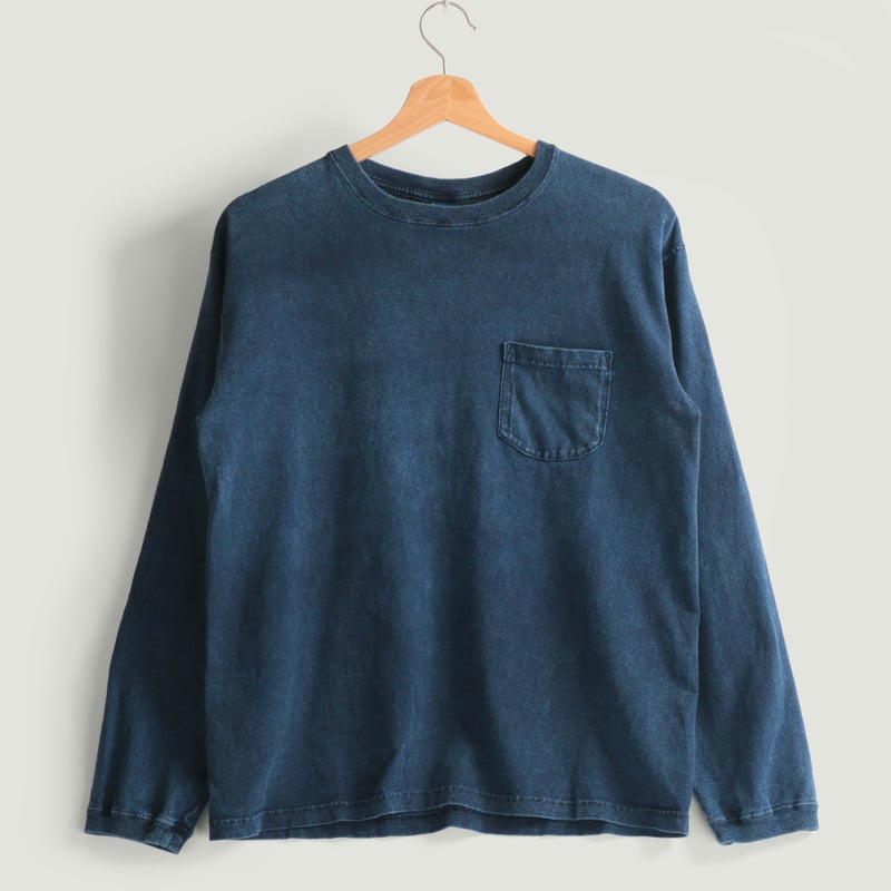 Long Sleeve Pocket Tee Indigo Shave