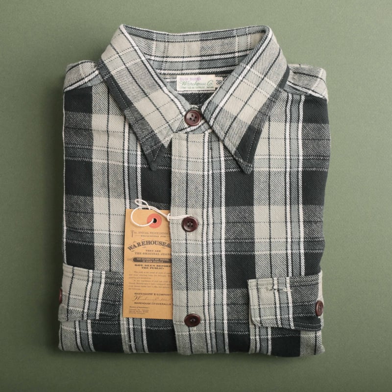 Lot 3022 Flannel Shirt With Chinstrap Gray