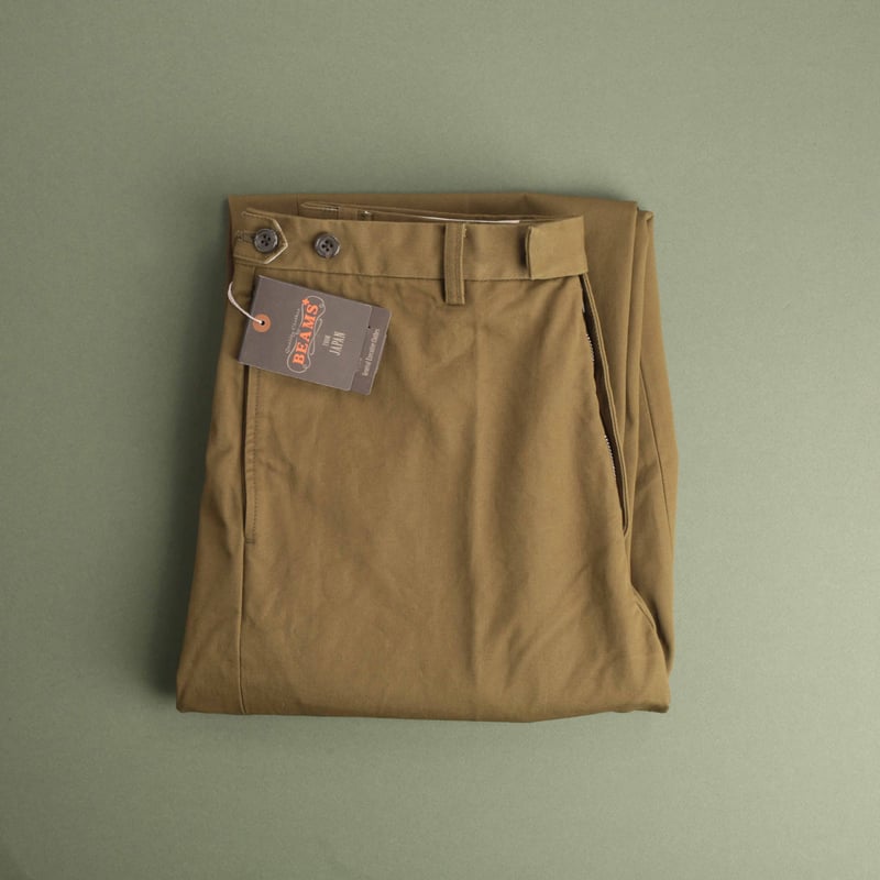 Wide Twill Trousers Olive