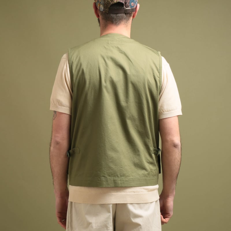 Photographers Gilet in Olive Fine Twill