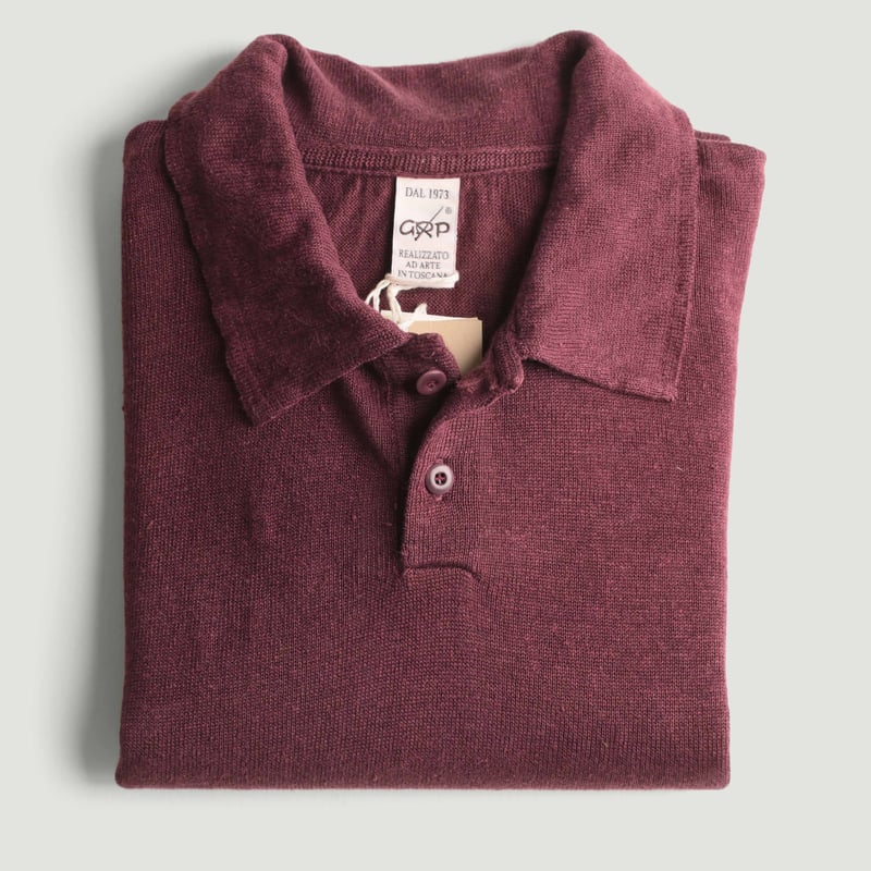 GRP / Long Sleeve Linen Polo Bordeaux