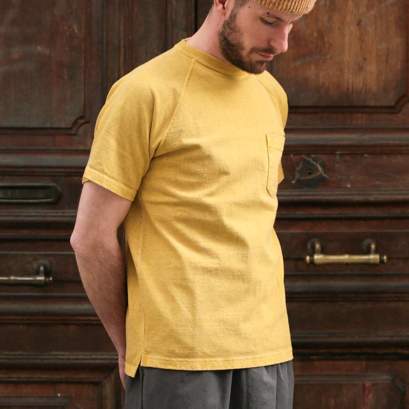 Short Sleeve Heavy Raglan Pocket Tee - Banana Yellow