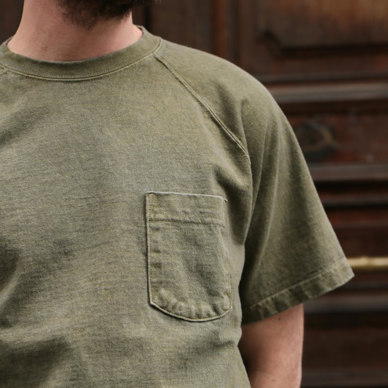 S/S Heavy Raglan Pocket Tee P-Sage