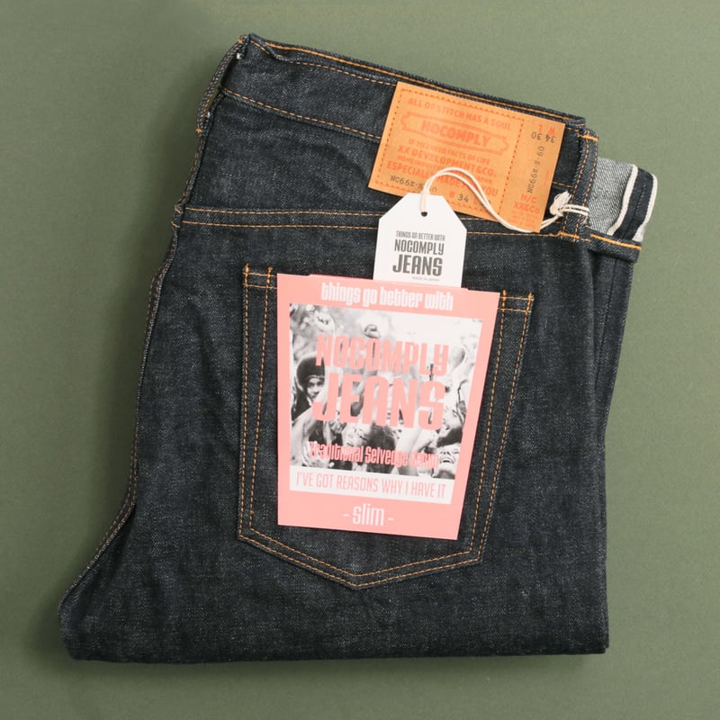 "NO COMPLY" Slim 13,5oz Indigo Selvedge Denim