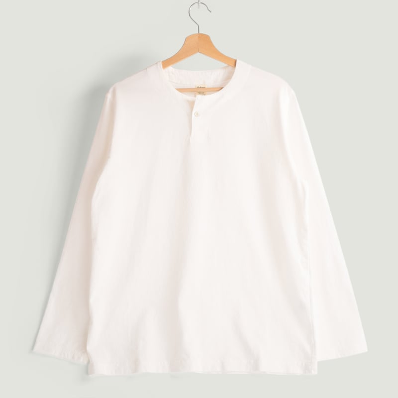 Henleyneck L/S T-Shirt White