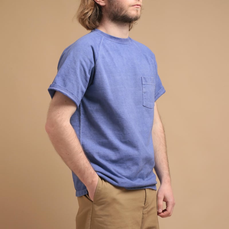 Short Sleeve Heavy Raglan Pocket Tee in Light Purple