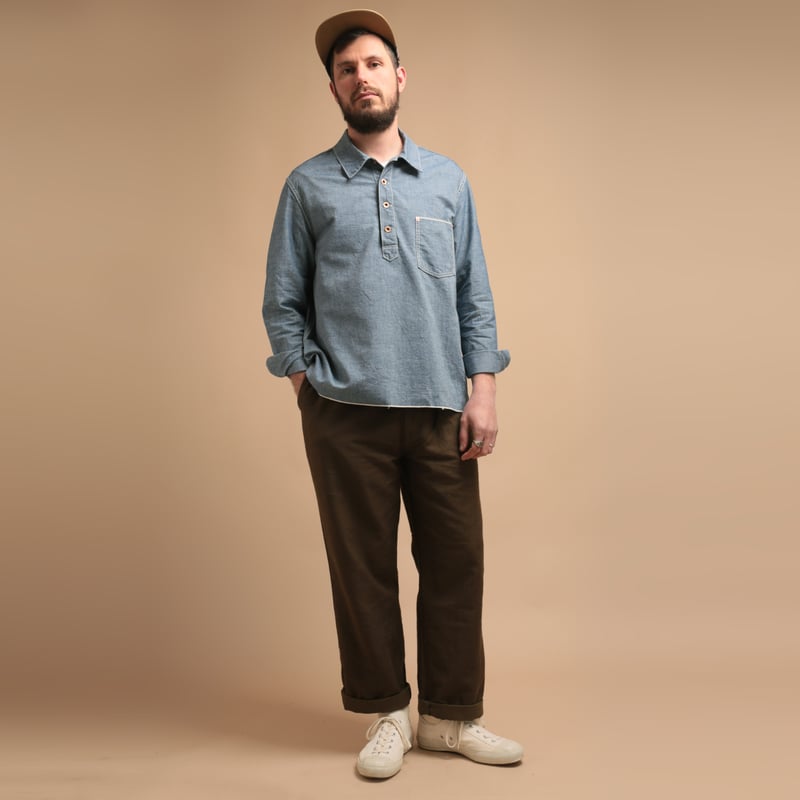 F3487 Chambray Pullover Shirt