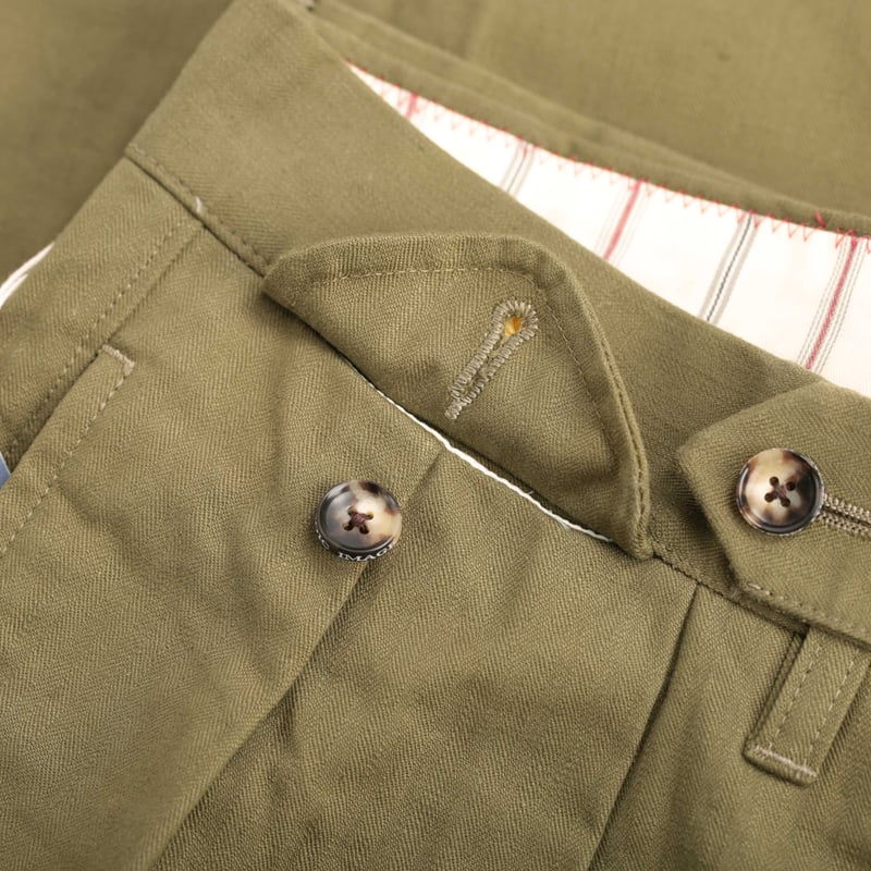 1950P Herringbone MacArthur Trousers Olive
