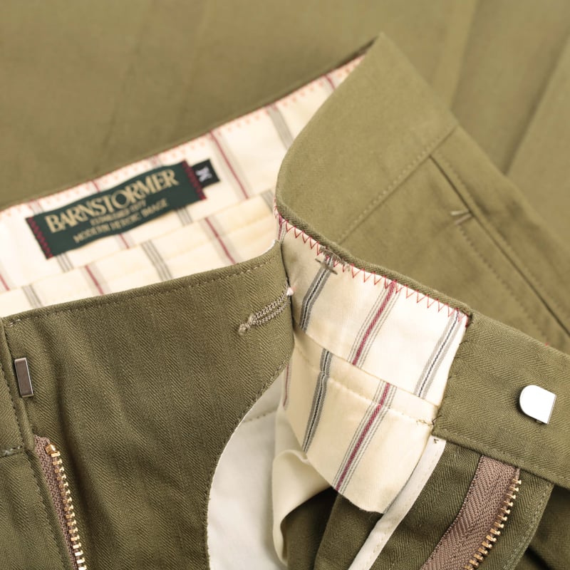 1950P Herringbone MacArthur Trousers Olive