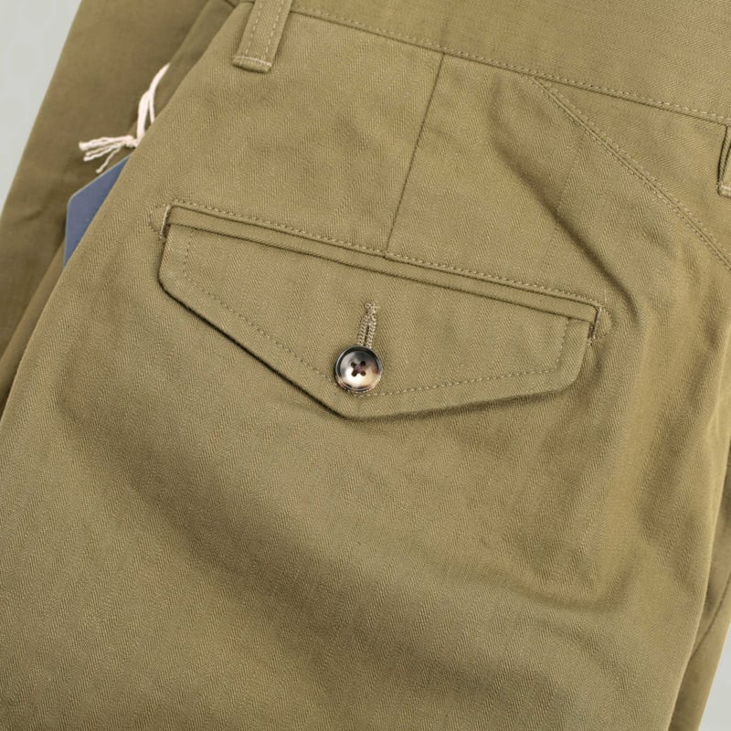 1950P Herringbone MacArthur Trousers Olive