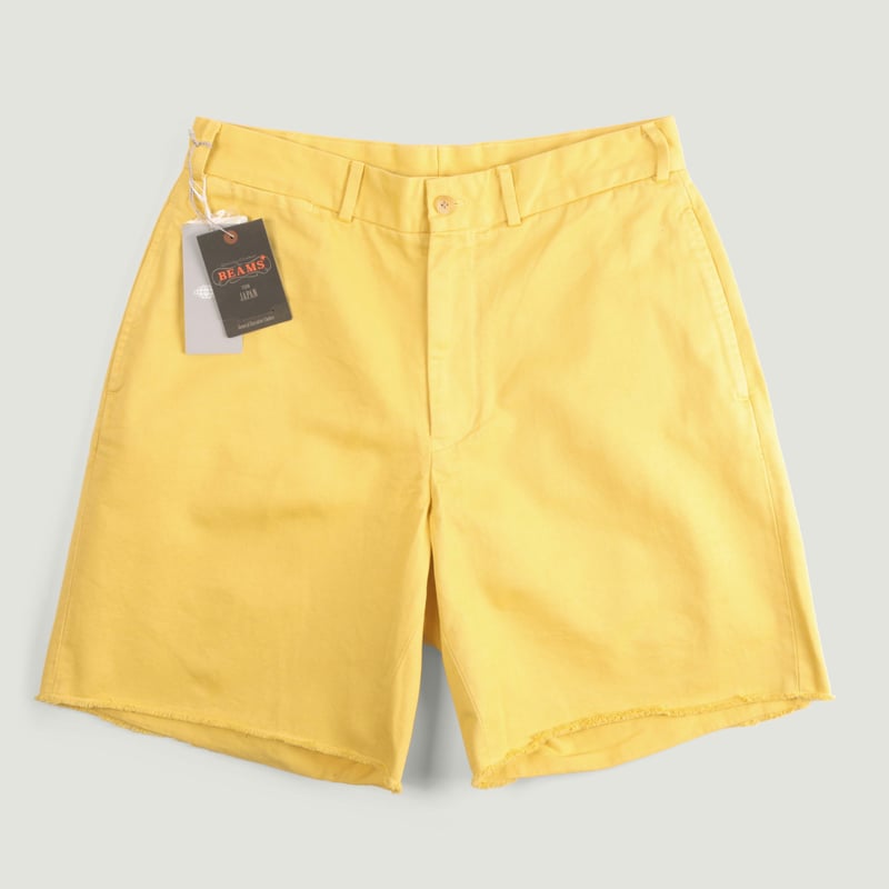Plain Front Cut-Off Shorts Yellow