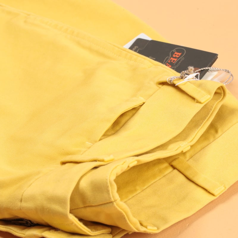 Plain Front Cut-Off Shorts Yellow