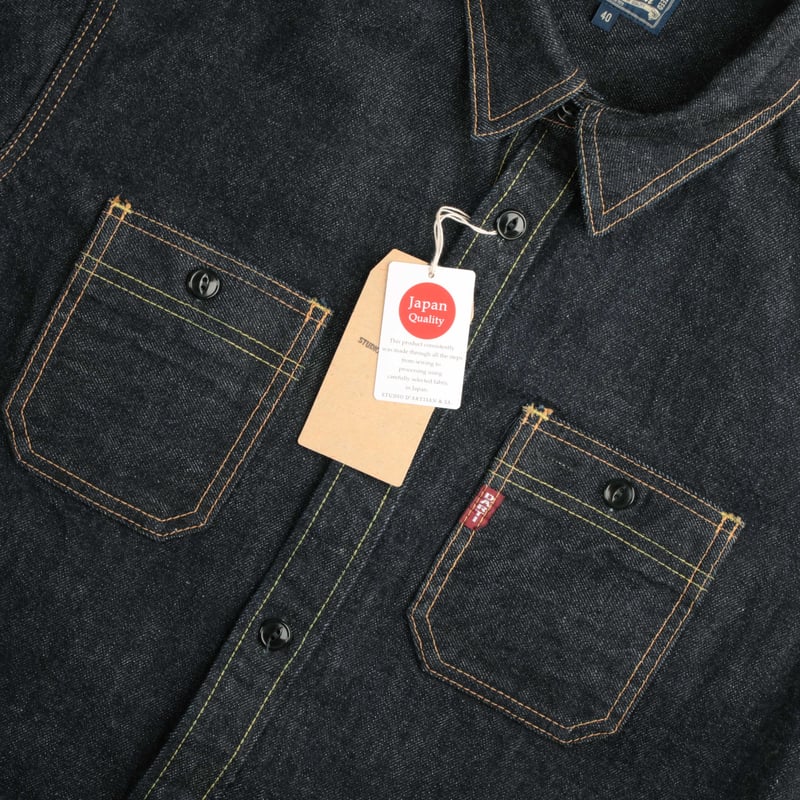 image flâneurs STUDIO D'ARTISAN  D5335 14oz Selvedge Denim Work Shirt front