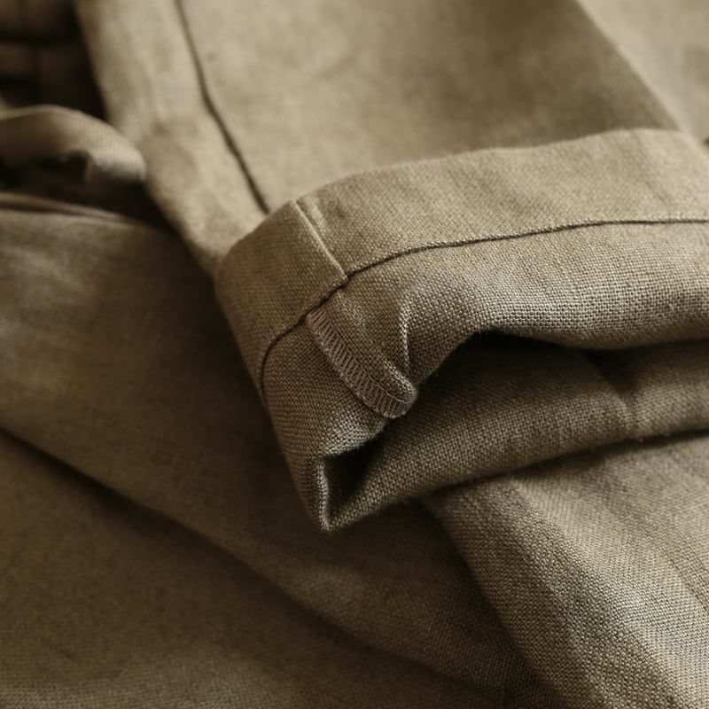 T005 Linen Drawstring Trouser Khaki