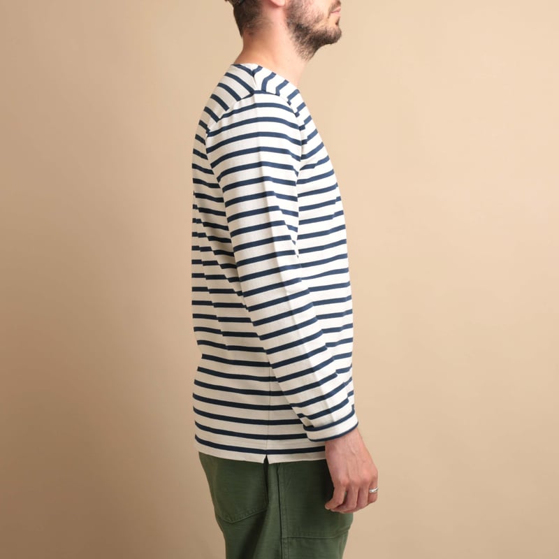 Thick Cotton Marinière in Ecru/Navy