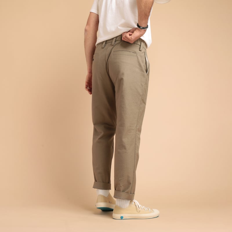 Back Nep Trousers Sepia