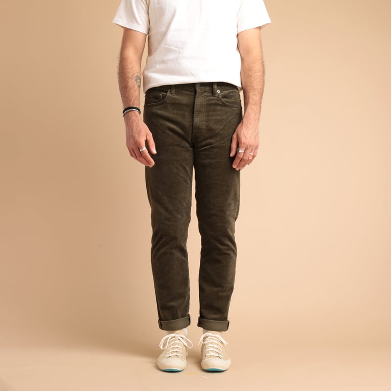 5 Pocket Tapered Corduroy Olive