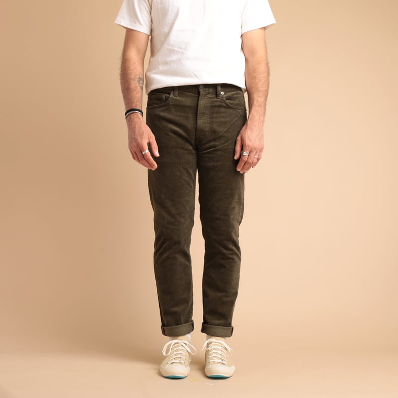 5 Pockets Tapered Corduroy Olive