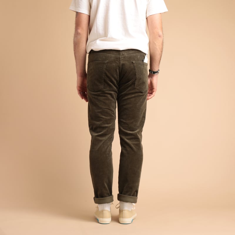 5 Pockets Tapered Corduroy Olive