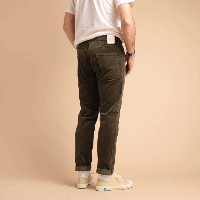 5 Pockets Tapered Corduroy Olive