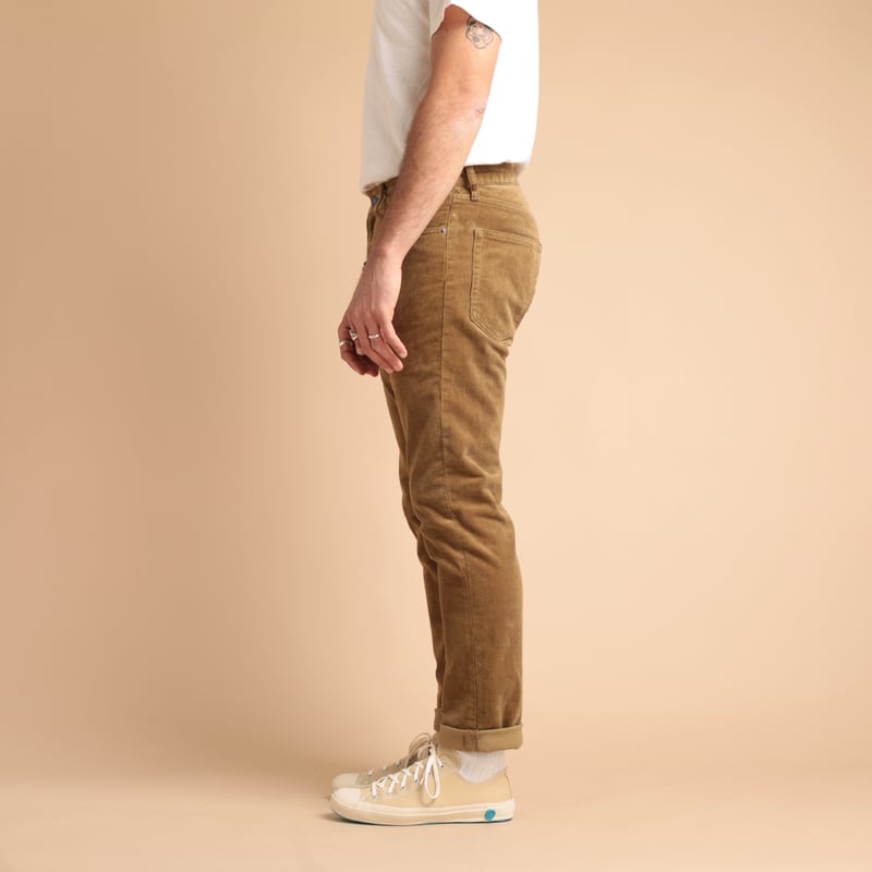 5-Pocket Tapered Beige Corduroy
