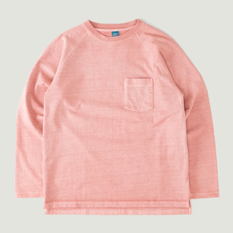 Heavy Raglan Pocket T-Shirt Long Sleeve P-Coral
