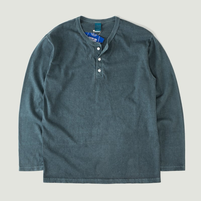 Tee-Shirt Henley Manches Longues P-Slate