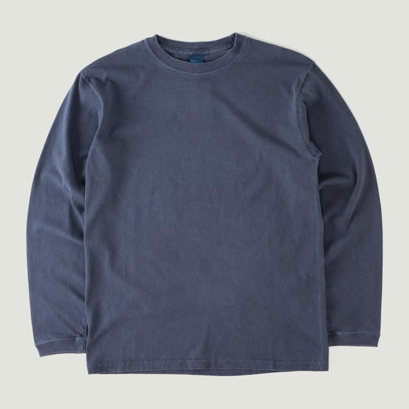 vignette GOOD ON loafers long sleeve LS Crew Tee P-Navy