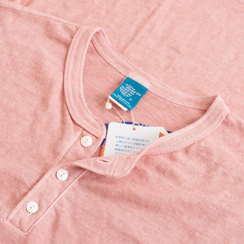 Tee-Shirt Henley Manches Longues P-Coral