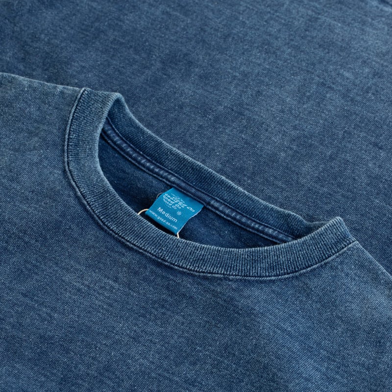 Long Sleeve Heavy Crew Tee Indigo Shave