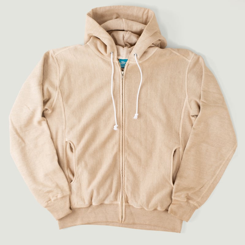Heavy Zip Hoodie Sweatshirt in Pearl Latte