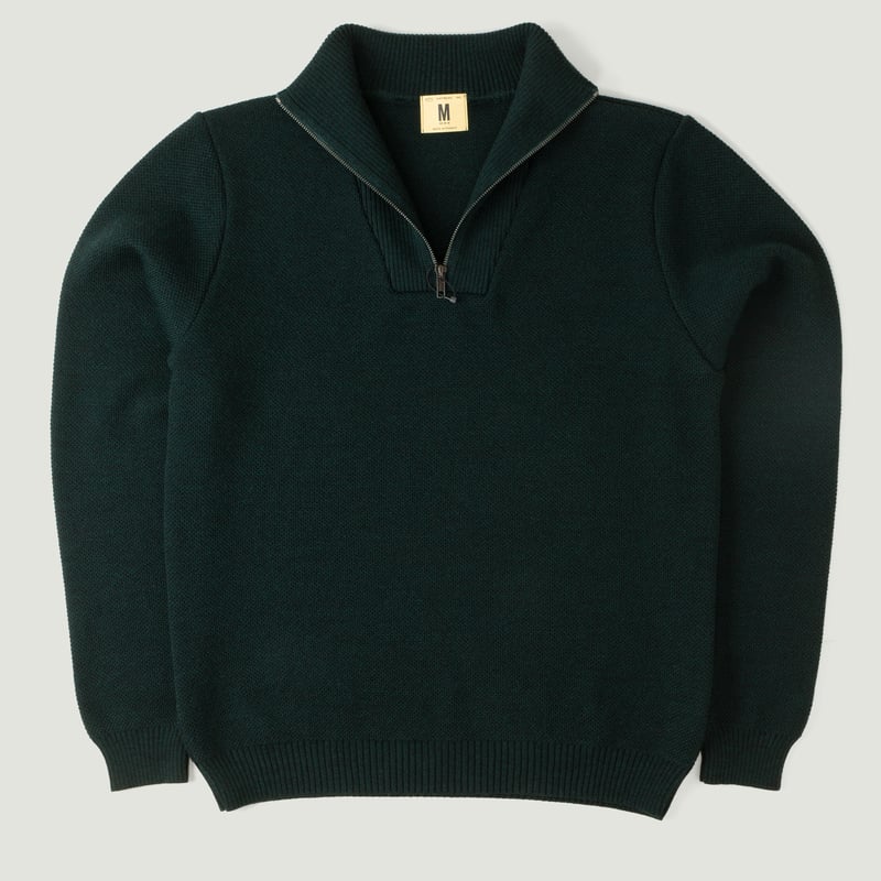 Forest Green Youri Zip-Up Sweater