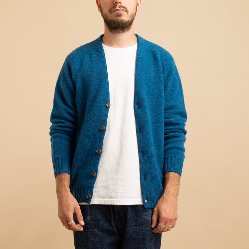 Saddle Shoulder V Cardigan Atlantic Spray