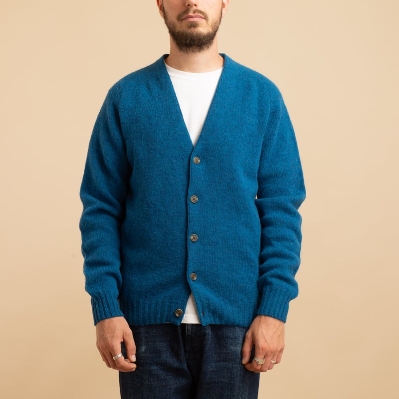 Saddle Shoulder V Cardigan Atlantic Spray