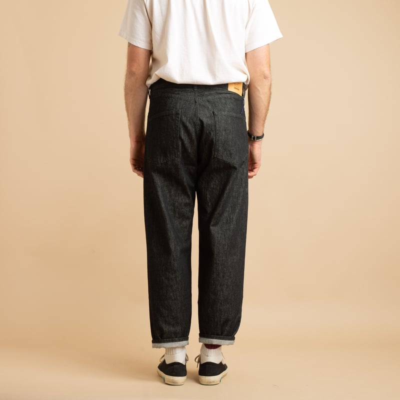 JAPAN BLUE / Dark Grey 13oz Wide Tapered 5-Pocket Pants