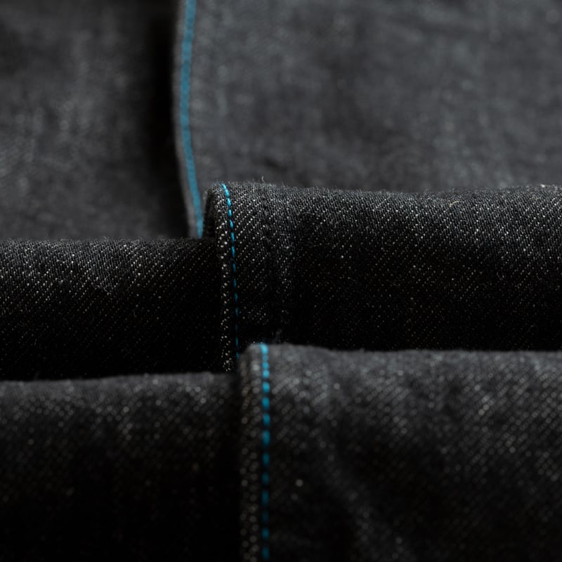 JAPAN BLUE / Dark Grey 13oz Wide Tapered 5-Pocket Pants