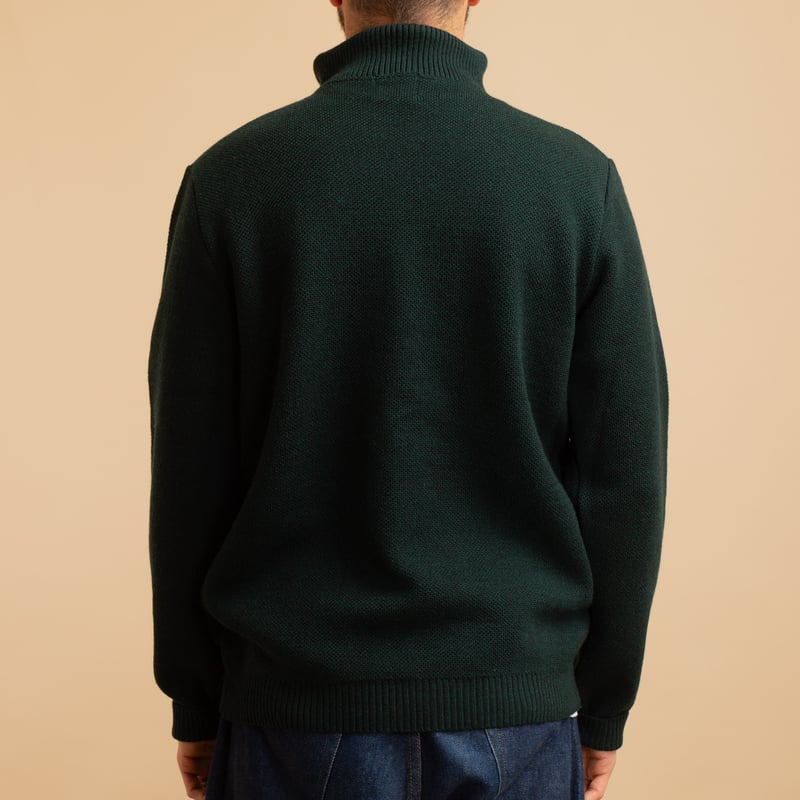 Forest Green Youri Zip-Up Sweater